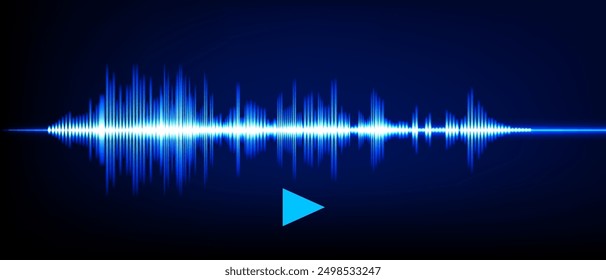 Abstract Sound Wave Blue Digital Frequency wavelength graphic design Vector Illustration 