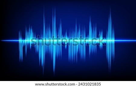 Abstract Sound Wave Blue Digital Frequency wavelength graphic design Vector Illustration 