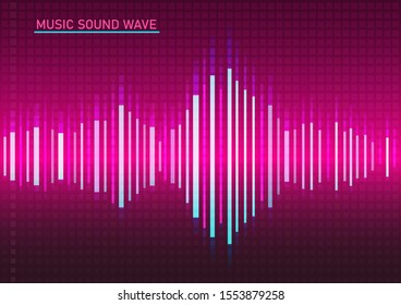 Abstract Sound Wave Design, Equalizer for music, Showwing Sound Wave with Music Wave.