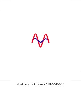abstract sound wave design M letter logo