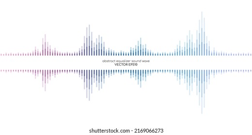 Resumen de líneas de banda de onda de sonido ecualizador coloridas aisladas en fondo blanco con espacio para texto. Ilustración vectorial en música concepto, sonido, tecnología.