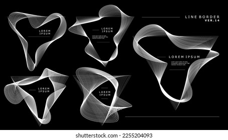 Abstract sound wave lines border. Line wave border abstract design template.