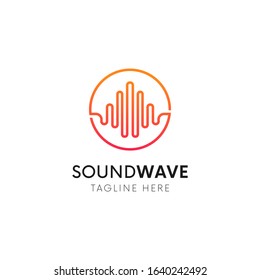 Abstract Sound Wave Logo Icon. Linear Audio Logotype.