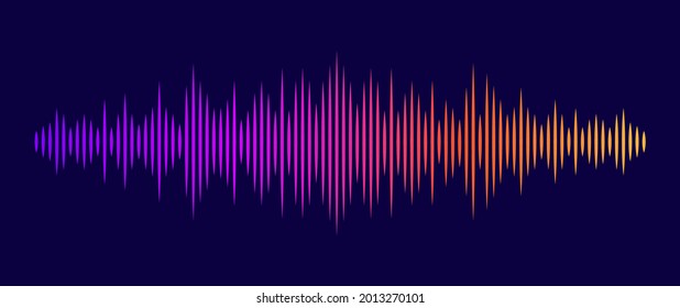 Abstract sound wave. Modern digital equalizer. Radio wave. Volume level symbols. Music frequency. Sound vibration spectrum for music app. Vector illustration.