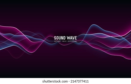 Abstract sound wave. Modern digital equalizer. Vector illustration.