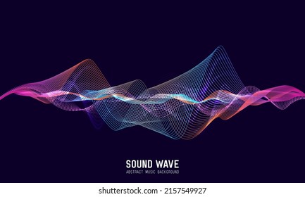 Abstract sound wave. Modern digital equalizer. Vector illustration.