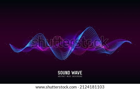 Abstract sound wave. Modern digital equalizer. Vector illustration.