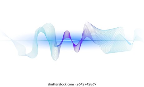 abstract sound wave on white background, vector illustration 