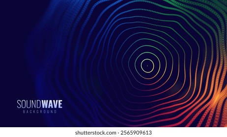 Abstract Sound Wave Rainbow Background. Dynamic Music Particles Flow. Blurred Neon Particles Lights Effect. Music Sound Wave Visualization. Abstract Vector Background. RGB Audio Wave Visualization.