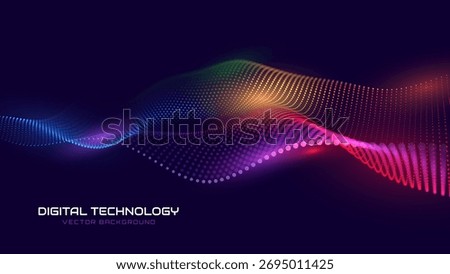Abstract Sound Wave Rainbow Background. Dynamic Music Particles Flow. Blurred Neon Particles Lights Effect. Music Sound Wave Visualization. Abstract Vector Background. RGB Audio Wave Visualization.
