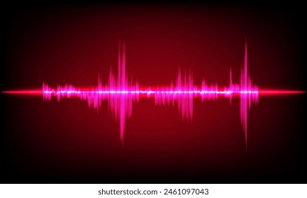 Abstract Sound Wave Red Digital Frequency wavelength graphic design Vector Illustration