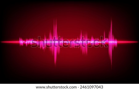 Abstract Sound Wave Red Digital Frequency wavelength graphic design Vector Illustration