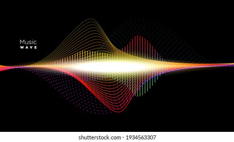 Abstrakte Klangwellenrhythmen, Vektorgrafik.