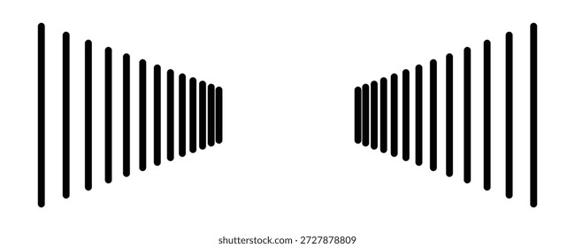 Abstract Sound Wave Rhythm Perspective Line Art Vector.