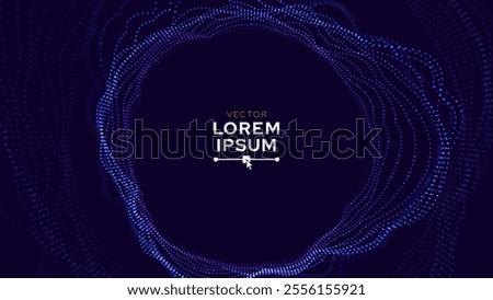 Abstract Sound Wave Round Frame Background. Dynamic Music Wavy Lines Flow. Digital Equalizer. Round Sound Data Visualization. Abstract Vector Background.