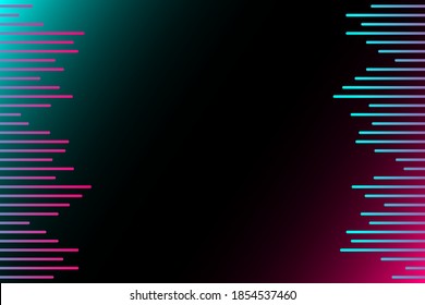 Abstract sound wave stripe lines colourful equalizer isolated on black background. Music waves, gradient color background. Social media concept.Vector illustration. EPS10