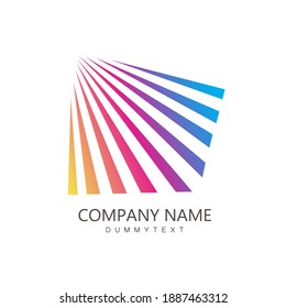 Abstract sound wave technology logo. Vector design with line art. Logo line art syle and modern concept, modern, gradient, music, Premium Vector