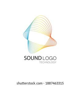 Abstract sound wave technology logo. Vector design with line art. Logo line art syle and modern concept, modern, gradient, music, Premium Vector