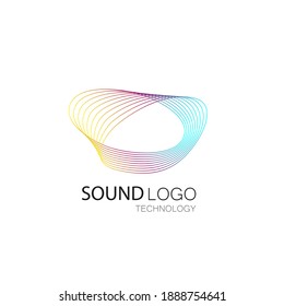 Abstract sound wave technology logo. Vector design with line art. Logo line art syle and modern concept, modern, gradient, music, Premium Vector