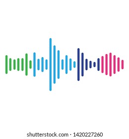 Abstract Sound wave vector icon illustration design template