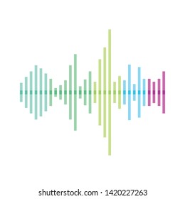Abstract Sound wave vector icon illustration design template