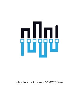 Abstract Sound wave vector icon illustration design template