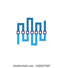 Abstract Sound wave vector icon illustration design template