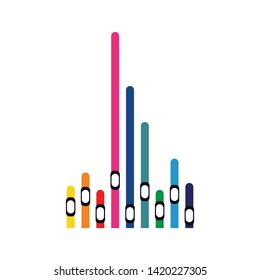 Abstract Sound wave vector icon illustration design template