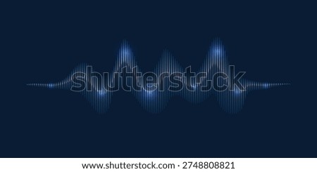 Abstract sound wave visualization audio spectrum frequency display showing electronic signal pulses in futuristic neon style with vibrant light for music technology concept vector.