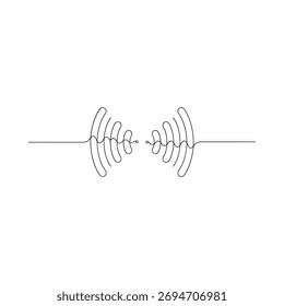 Visualización Abstractas de ondas de sonido con líneas radiantes sobre un fondo blanco
