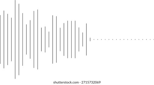 Abstract sound wave visualization with vertical bars of varying heights and shades of gray on a