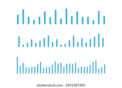 Formas de onda de sonido Abstractas: Vector de gráficos de visualizador de audio minimalista moderno. EPS 10