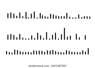 Abstract Sound Waveforms: Modern Minimalist Audio Visualizer Graphics Set Vector. EPS 10