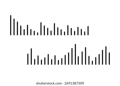 Abstract Sound Waveforms: Modern Minimalist Audio Visualizer Graphics Set Vector. EPS 10