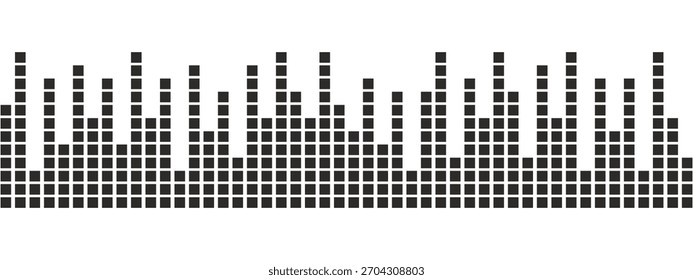 Abstrakte Schallwellen. Moderner minimalistischer Audio Visualizer Grafiksatz Vektor. Waveform Muster für Musik, Dictaphone, Podcast, Sprachnachricht. 