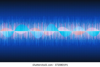 abstract sound waves in dark blue backgrounds (vector)