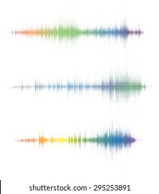 abstract sound waves, different styles