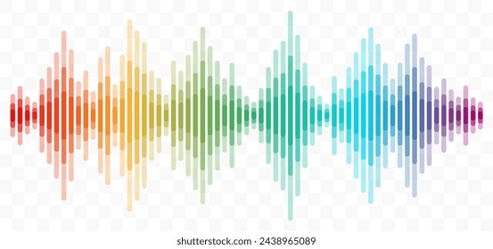 Abstract sound waves equalizer in vibrant colors illustrating audio and music visualization - vector illustration