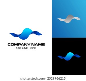 abstract sound waves logo with gradient colors