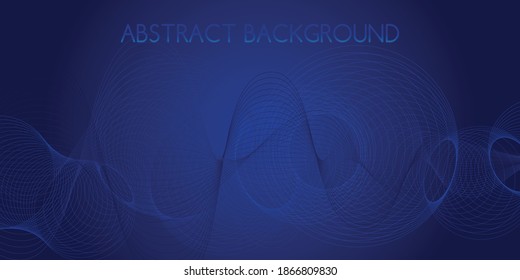 Abstract sound waves of many lines isolated on dark blue backround. Creative vector line backdrop.  