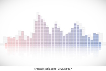 abstract sound waves in Rose Quartz and Serenity color and white backgrounds (vector)