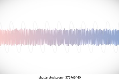 abstract sound waves in Rose Quartz and Serenity color and white backgrounds (vector)