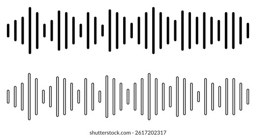 Abstract Soundwave, Audio Visualization Set, Music, Radio, and Digital Voice Icons.
