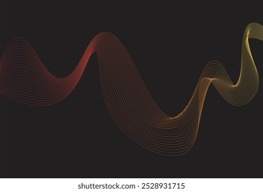 Abstract soundwave background with multi coloured flowing lines design. abstract background. technology background