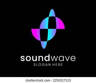 Abstract Soundwave Waveform Frequency Pulse Signal Spectrum with Letter S Modern Vector Logo Design