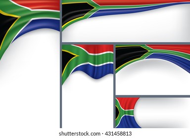 Abstract South Africa Flag, South African Colors (Vector Art)