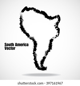 Abstract South America map - vector illustration