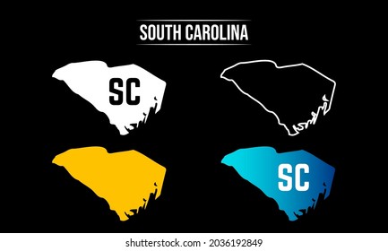 Abstract South Carolina State Map Design