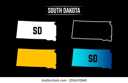 Abstract South Dakota State Map Design