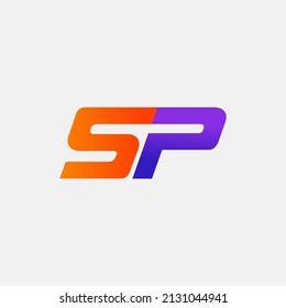 Abstraktes SP Alphabet Letter Vector Logo Template Symbol. Konzept des S- und P-Logos